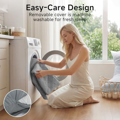 BEDELITE Cooling Body Pillow, Memory Foam Filled, Light Grey, 20x54 Inches - color: Grey