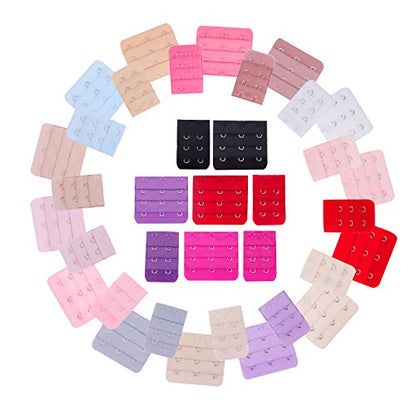 Senkary 40 Pieces Bra Extender 2 Hooks/3 Hooks Bra Band Strap Extensions for Women, 20 Colors