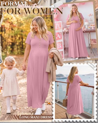 Women's Plus Size Maternity Dress - color: Dirty Pink, size: 4X-Large