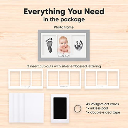 Inkless Hand and Footprint Kit, Boy Girl Newborn Keepsake (Cloud Gray) - color: Cloud Gray