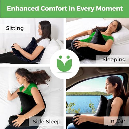 Rotator Cuff Pillow Side-Sleeper Shoulder Arm Support, Washable Cover Black - color: Black