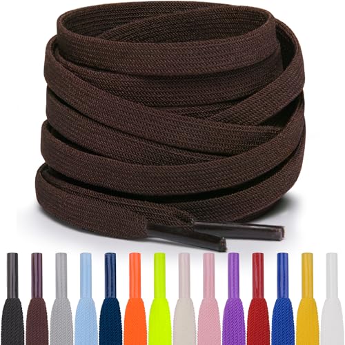 Miscly Flat Elastic Shoelaces - color: Brown, size: 45″ (114 CM)