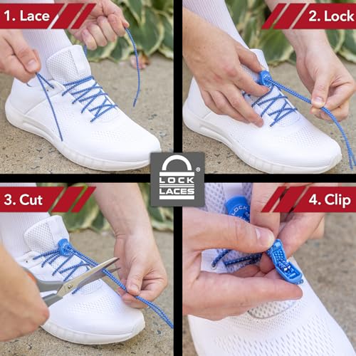 Lock Laces Elastic No Tie Shoelaces for Kids & Adults, One Size Fits All - color: Black