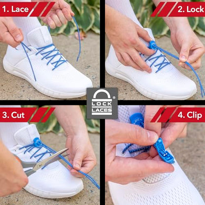 Lock Laces Elastic No Tie Shoelaces for Kids & Adults, One Size Fits All - color: Black