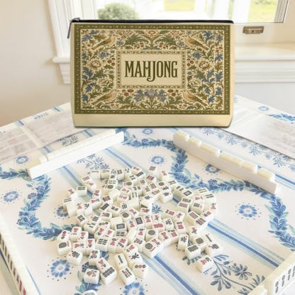 William Morris Floral Mahjong Tile Bag Bird Makeup Bag (Case Only) - color: Multicolor 1814