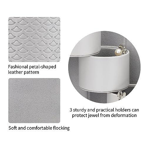 VLANDO Travel Jewelry Organizer, 3 Tier Roll Up Design, Hard Shell Storage - color: C.Grey