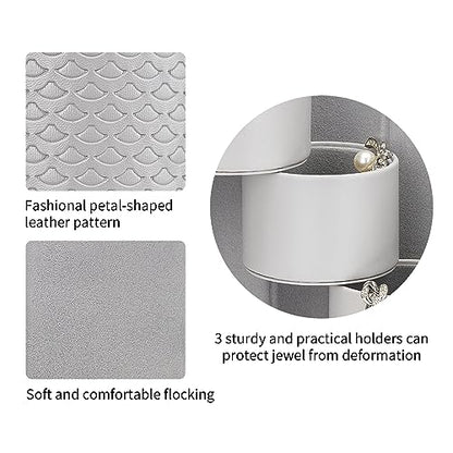 VLANDO Travel Jewelry Organizer, 3 Tier Roll Up Design, Hard Shell Storage - color: C.Grey