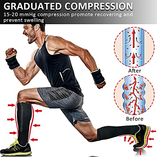 Ailaka Medical 15-20 mmHg Zipper Compression Socks Women Men - color: Black, size: Large/X-Large (1 Pair)