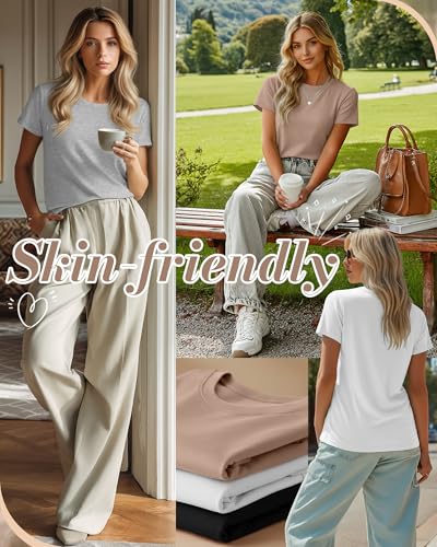 Oakgarden 4 Pack Nursing Breastfeeding Shirts - color: Khaki, White, Light Gray, Black, size: Large
