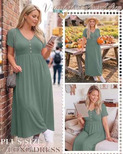 Women's Plus Size Maternity Dress - color: Gray Green, size: 3X-Large