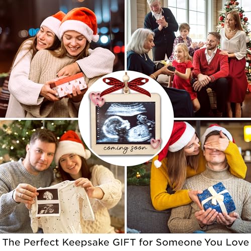 Baby Ultrasound Photo Frame Ornament, Pregnancy Reveal Gift - color: Pink Coming Soon Frame
