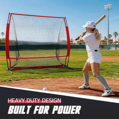 ZENY 5'x5' / 7'×7' Baseball Softball Practice Net Hitting Batting Catching Pitching Training Net with Carry Bag, Baseball Training Equipment - style: 5x5 ft