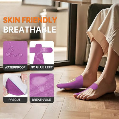 Precut Kinesiology Tape for Bunion, 40 Pcs, Purple - color: Purple
