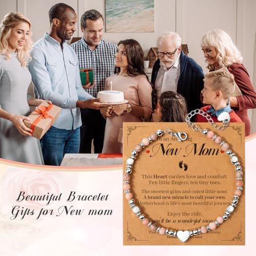 Gifts for Women, Heart Natural Stone Bracelet