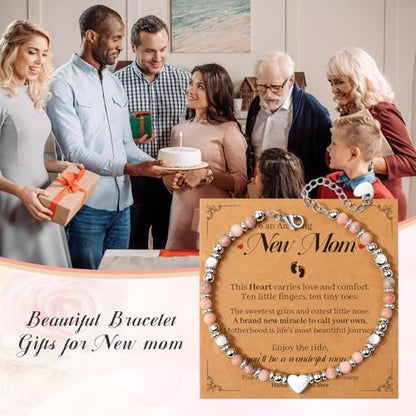 Gifts for Women, Heart Natural Stone Bracelet