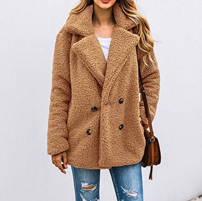 PRETTYGARDEN Women's Oversized Sherpa Fleece Coats - color: Style Two Camel, size: XX-Large