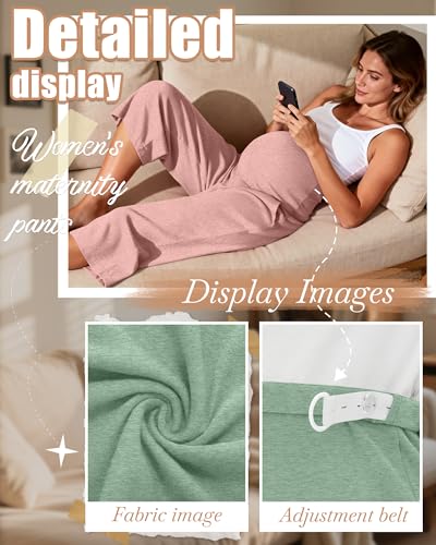 3 Pack Women's Maternity Capris - color: Grass Green, Light Pink, Haze Blue, size: Small