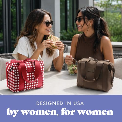 Fit & Fresh Remi Neoprene Lunch Bag for Women w/Ice Pack & Containers - color: Red Gingham, size: One Size