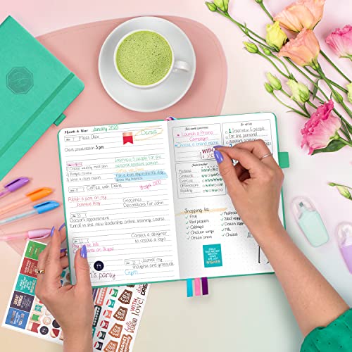 GoGirl Planner for Women, Undated Weekly Agenda Journal, Emerald - color: Emerald, size: Compact (5.3" x 7.7")