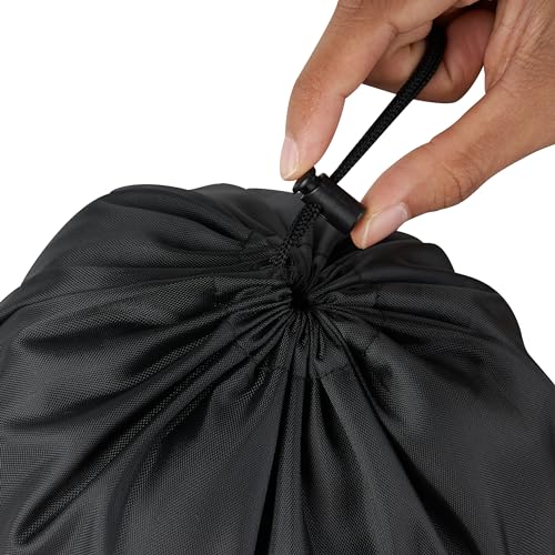 Drawstring Bag with Toggle - Nylon Cinch and Ditty Pouch - Six Pack (Black, 8 x 11 Inch, Set of 6) - color: Black, size: 8 x 11 Inch