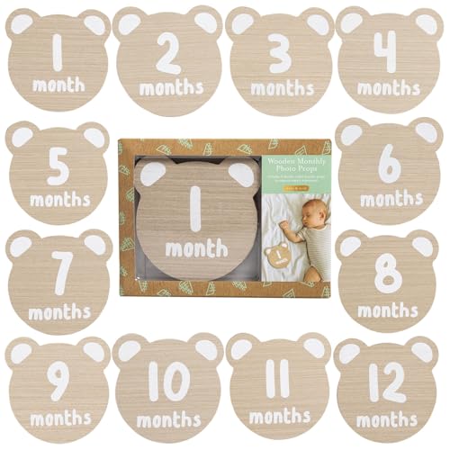 Kate & Milo Teddy Bear Baby Milestone Marker Discs, 1-12 Months - color: Bear