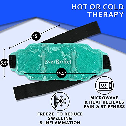 Ice Pack for Back Pain Relief with Elastic Strap by EverRelief