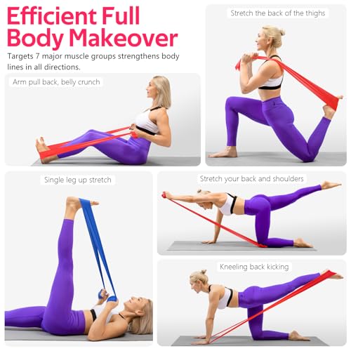 Resistance Bands Set, Exercise Bands for Physical Therapy, Pilates, Yoga - color: 1-Yellow,Red,Blue, size: 5.9FT