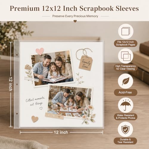 12"x12" DIY Scrapbook Photo Album with 80 Pages 40 Plastic Sleeves Navy - color: Navy