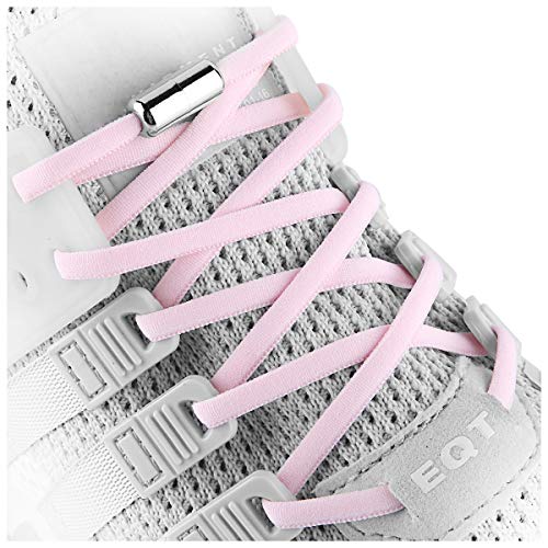 anan520 Elastic No Tie Shoe Laces For Adults,Kids,Elderly,System With Elastic Shoe Laces(2 Pairs) - color: Pink