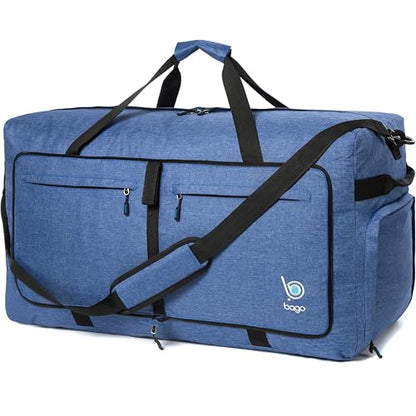 Bago Travel Duffle Bag for Women & Men. Extra Large Foldable Duffel Bags - color: SnowDepBlue, size: 140L