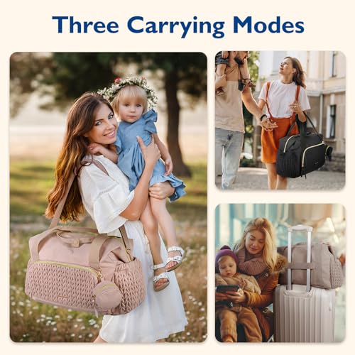mommore Diaper Bag Tote Large Travel Baby Bag with Pacifier Case - color: Coffee