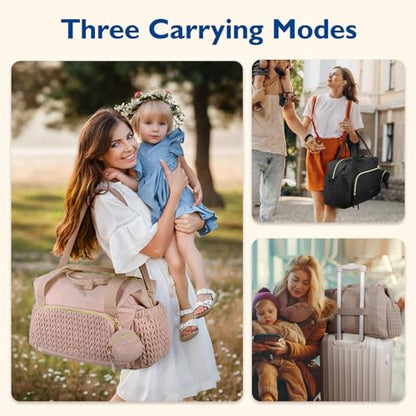 mommore Diaper Bag Tote Large Travel Baby Bag with Pacifier Case - color: Coffee