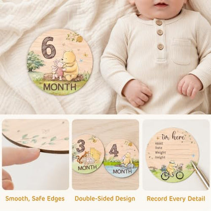 7 Pcs Winnie Bear Baby Monthly Milestone Markers