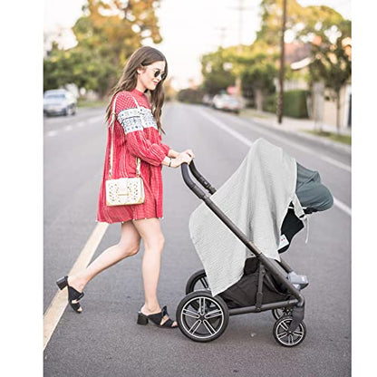 Konssy Muslin Nursing Cover Up for Breastfeeding with Rigid Hoop - color: Grey