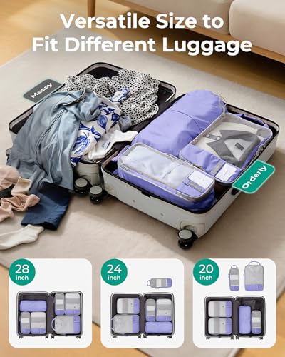 BAGSMART Compression Packing Cubes for Travel Essentials - color: Very Peri, size: Set of 6