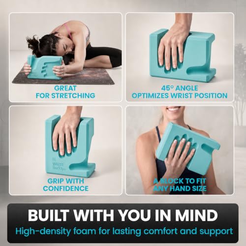 WRISTBuddy® Yoga Blocks 2 Pack, High Density Non-Slip, Hand-Shaped Design - color: Aqua