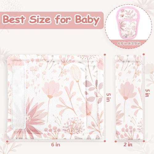 Baby Car Seat Strap Pads Suit, 3 Pieces Soft Car Seat Strap Shoulder Covers for Baby Infant Toddler, Double-Sided Car Seat Belt Covers for Stroller, Pushchair, Baby Swing, Pink Floral - color: pink floral