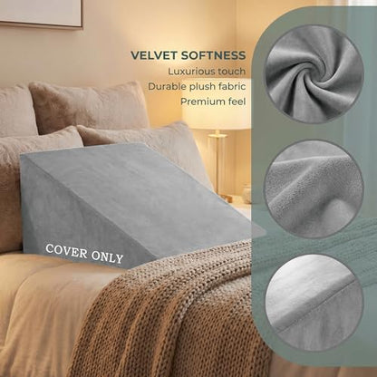 Wedge Pillow Cover, Light Grey, 25"x25"x10.5" - color: Light Grey, size: 25"x25"x10.5"