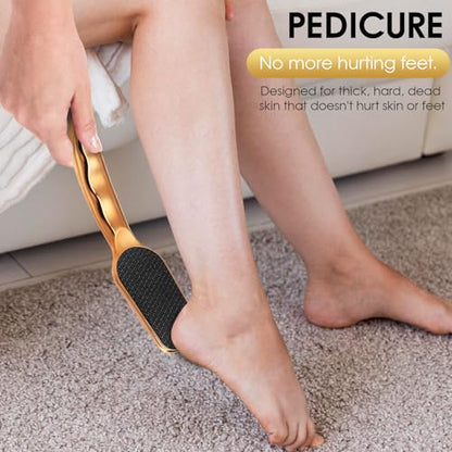 Nano-Glass Foot File Gold, Ergonomic Handle Foot Care Tool - color: Gold