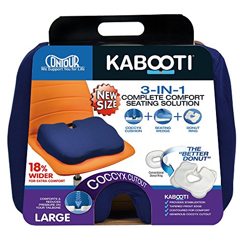 Contour Products Kabooti Coccyx Foam Seat Cushion, Navy, Large