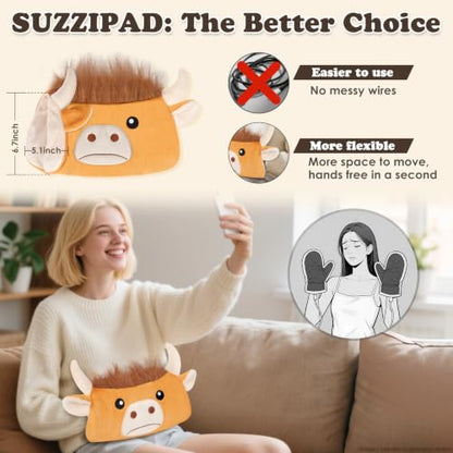 SuzziPad Highland Cow Microwavable Hand Muff for Muscle Tension & Cold Day - style: Highland cow