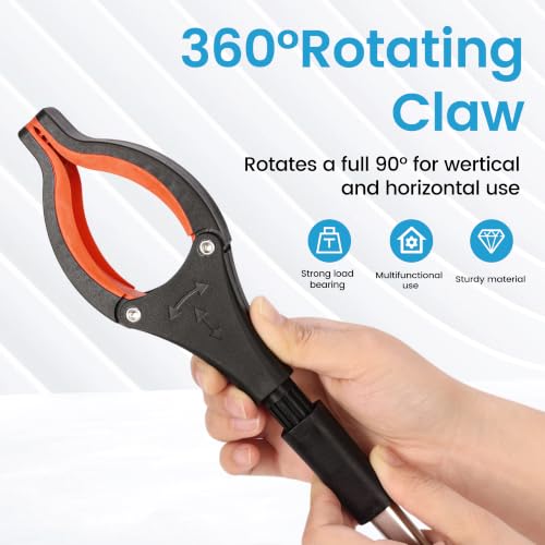 2026 Upgrade Grabber Reacher Tool, Foldable，34 inch (Orange1(1Pack)) - color: 34InchOrange1(1Pack)