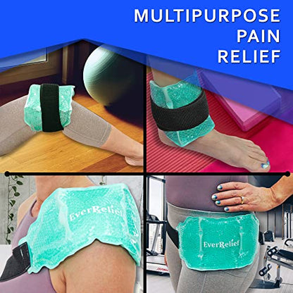 Ice Pack for Back Pain Relief with Elastic Strap by EverRelief