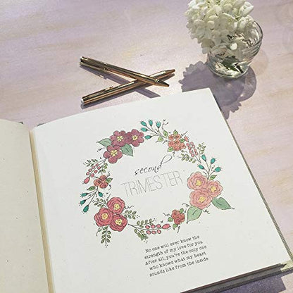Pregnancy Journal, Diary and Planner for Expecting Mothers. Heart Wreath. Beautiful and Unique Gift for Moms