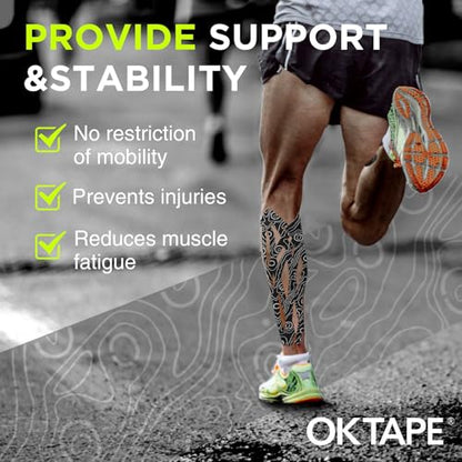 OK TAPE PRO Kinesiology Tape Uncut Roll Bulk, Elastic Physical Therapy Tape - color: Mixed, size: 4 pack