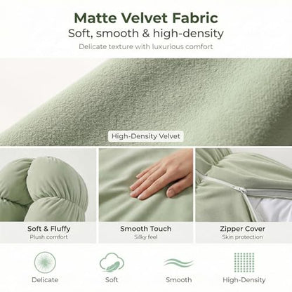 Pat. Pend. Side Sleeper Body Pillow, 59 Inch, Celadon Green - color: Celadon Green, size: 59" x 7.87"