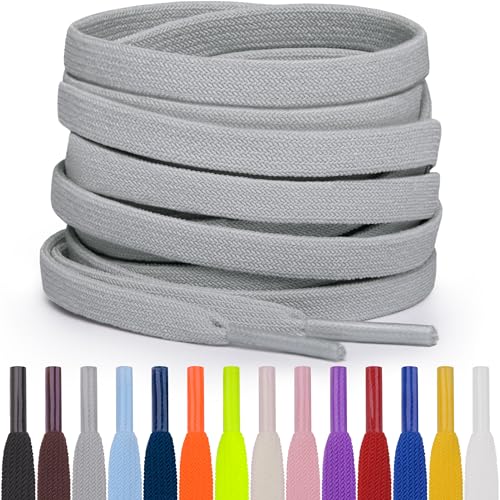 Miscly Flat Elastic Shoelaces - color: Grey, size: 63″ (160 CM)
