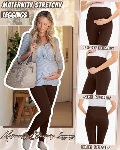 3 Pack Women's Maternity Pants Home Lounge Pajamas - color: Black, Navy Blue, Coffee, size: Medium