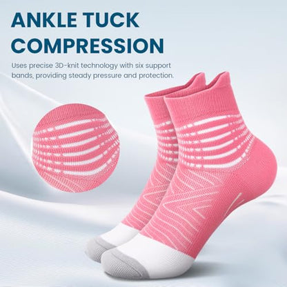 IRAMY Compression Ankle Support Socks Women - Wicking, Cushioned Athletic, Plantar Fasciitis Relief 2/3/6 Pairs - color: Black+grey, size: Large