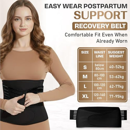 2 in 1 Postpartum Belly Band, C Section Recovery Wrap for Abdominal Support and Pelvic Support Belt (X-Large) - size: X-Large
